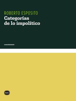 cover image of Categorías de lo impolítico